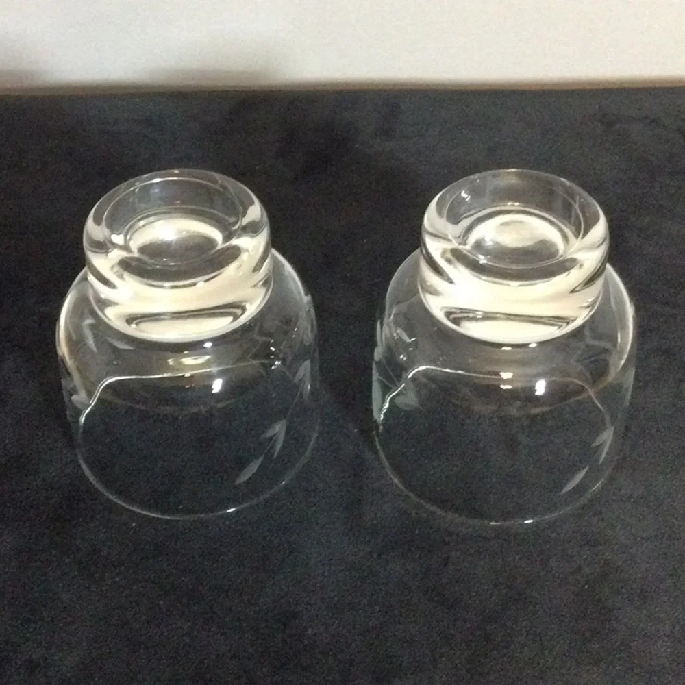 Vintage 80s Princess House Heritage 2 small Crystal tumbler glasses